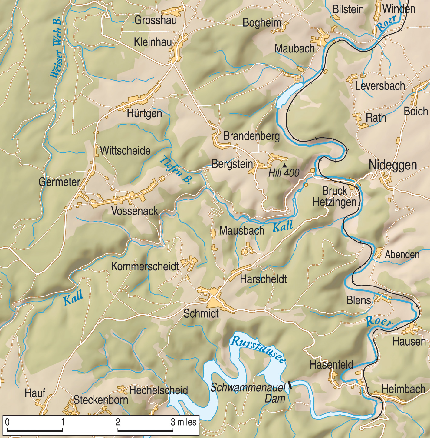 V and VIII Corps of the U.S. First Army faced a variety of obstacles during their penetration of the Roer Valley: hills, rivers, bad weather, a nearly impenetrable forest, and the bunkers of the Siegfried Line, or Westwall.